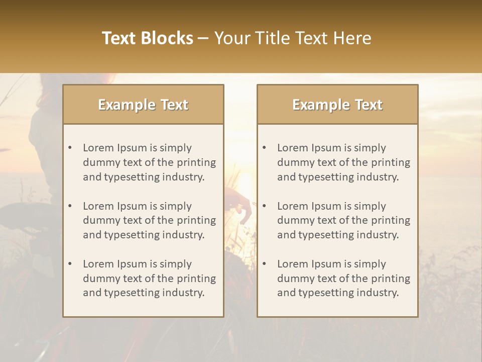 A Woman Riding A Bike Near The Ocean At Sunset PowerPoint Template