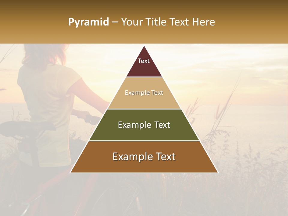 A Woman Riding A Bike Near The Ocean At Sunset PowerPoint Template