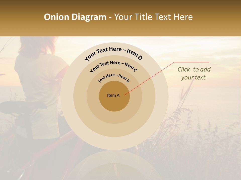 A Woman Riding A Bike Near The Ocean At Sunset PowerPoint Template