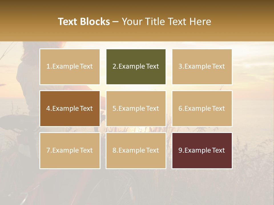 A Woman Riding A Bike Near The Ocean At Sunset PowerPoint Template