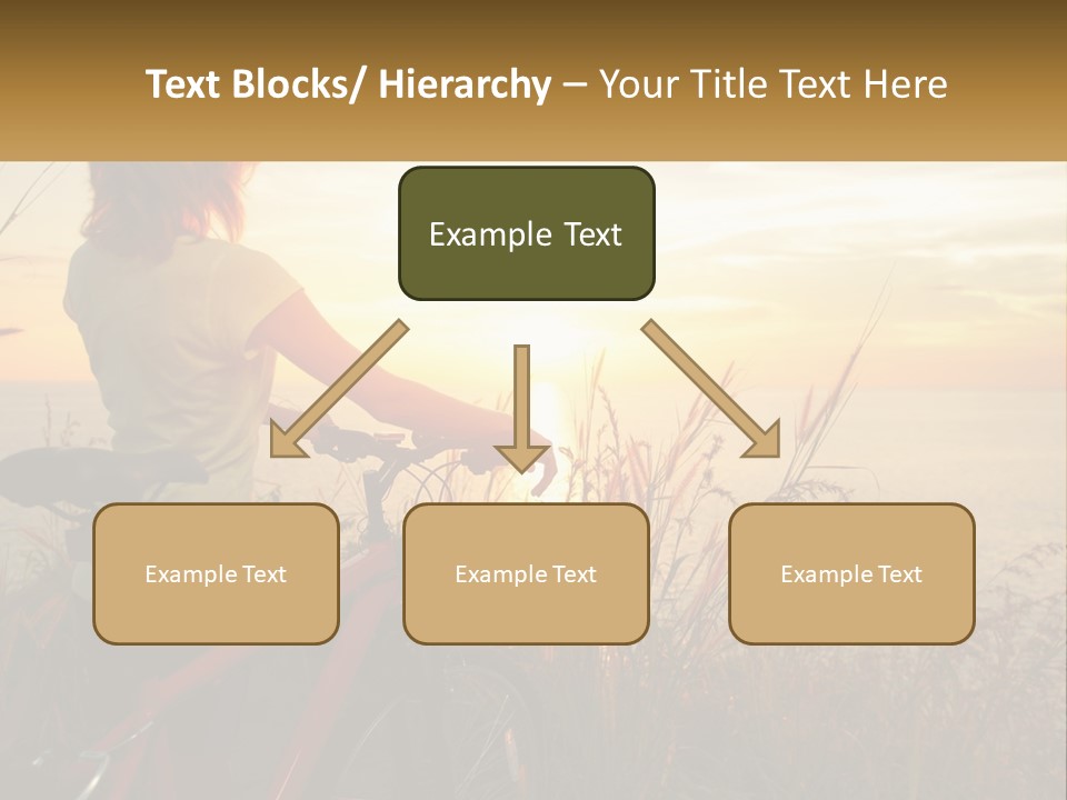 A Woman Riding A Bike Near The Ocean At Sunset PowerPoint Template