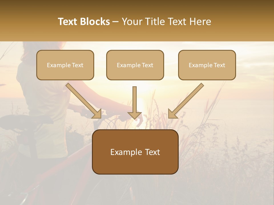 A Woman Riding A Bike Near The Ocean At Sunset PowerPoint Template