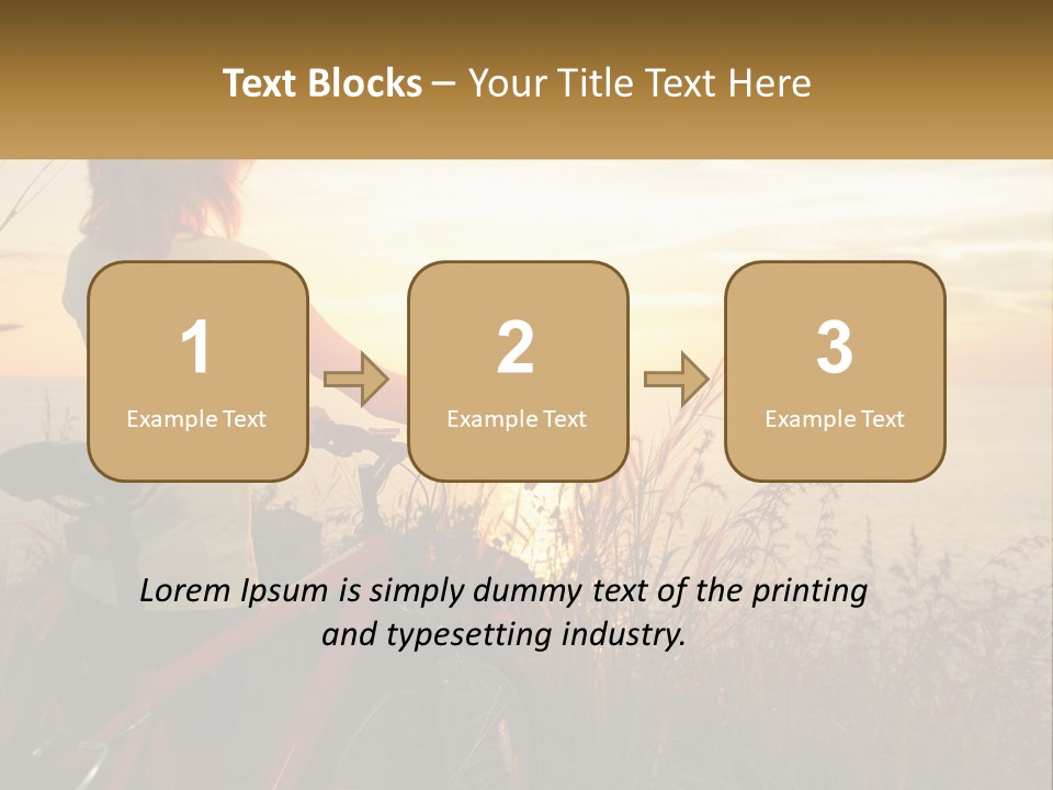 A Woman Riding A Bike Near The Ocean At Sunset PowerPoint Template