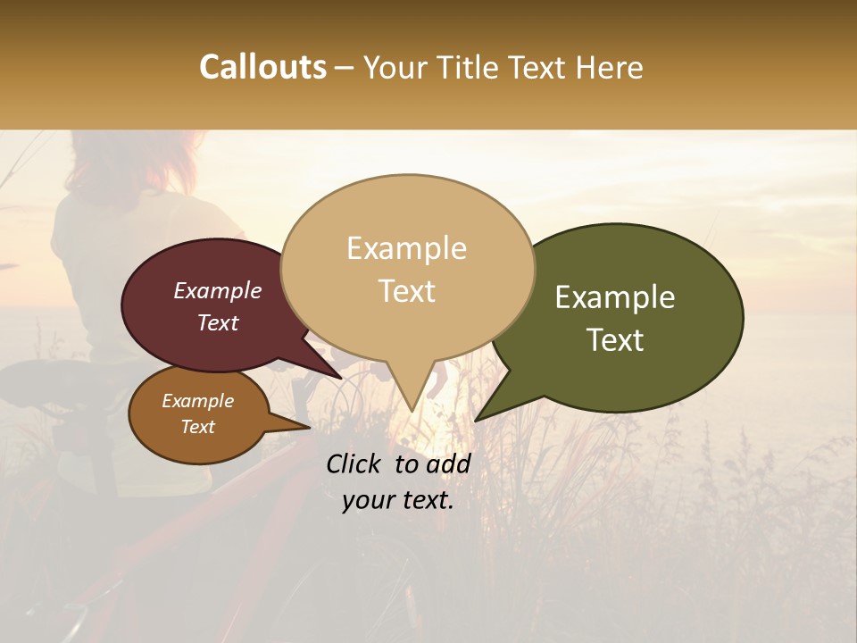 A Woman Riding A Bike Near The Ocean At Sunset PowerPoint Template