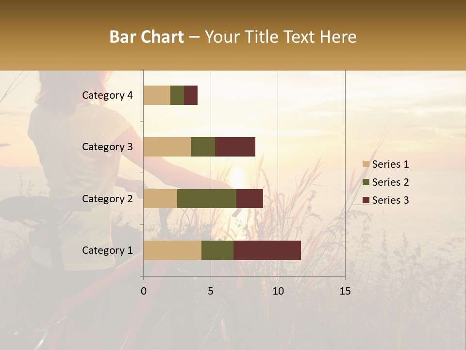 A Woman Riding A Bike Near The Ocean At Sunset PowerPoint Template