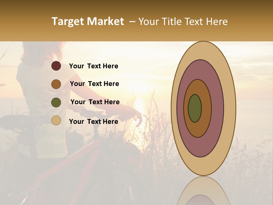 A Woman Riding A Bike Near The Ocean At Sunset PowerPoint Template