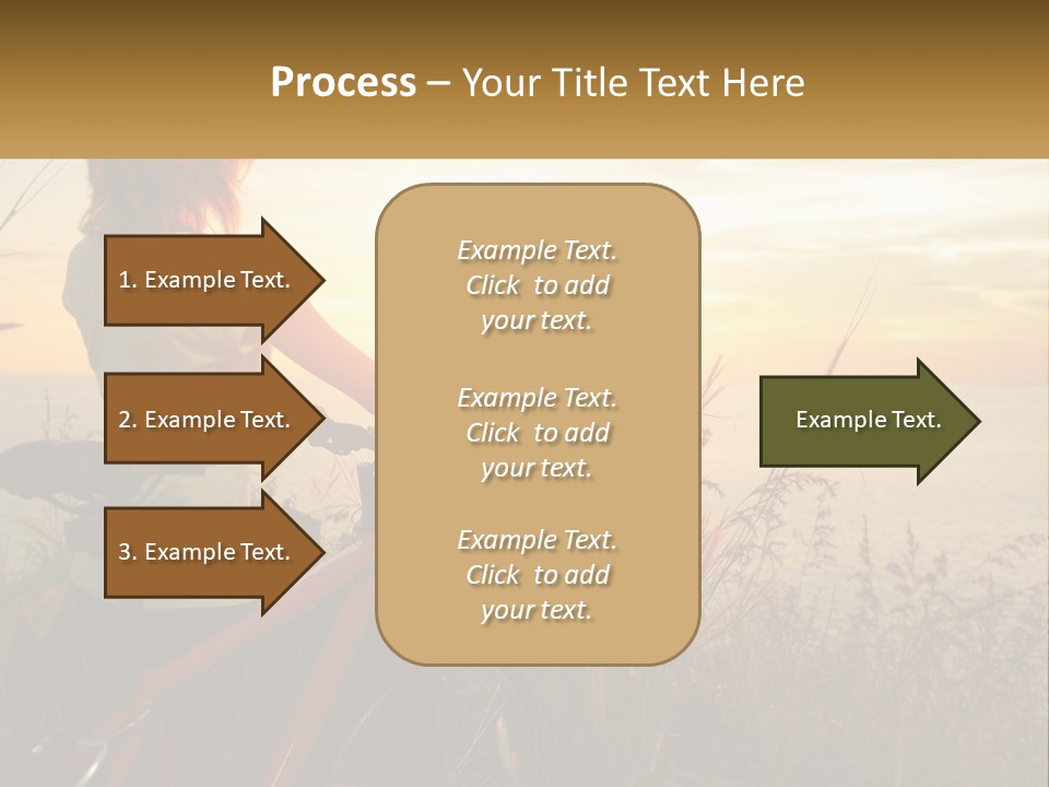 A Woman Riding A Bike Near The Ocean At Sunset PowerPoint Template