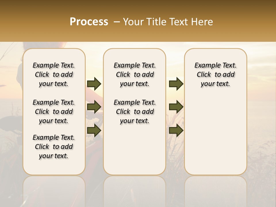A Woman Riding A Bike Near The Ocean At Sunset PowerPoint Template