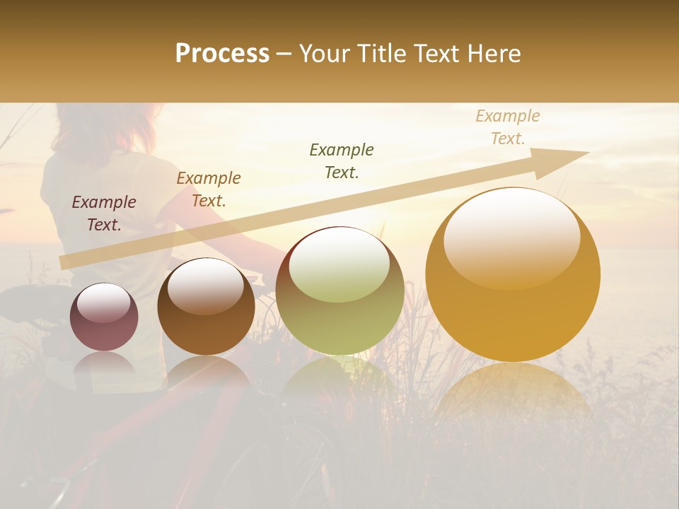 A Woman Riding A Bike Near The Ocean At Sunset PowerPoint Template