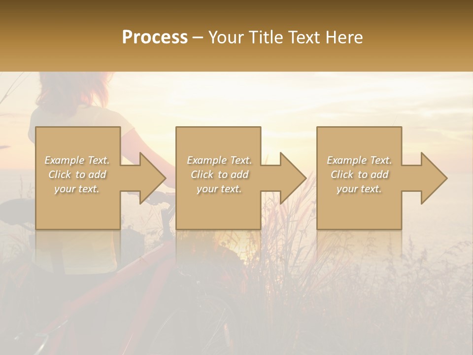 A Woman Riding A Bike Near The Ocean At Sunset PowerPoint Template