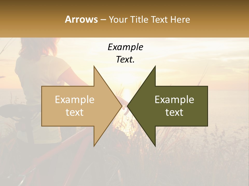 A Woman Riding A Bike Near The Ocean At Sunset PowerPoint Template