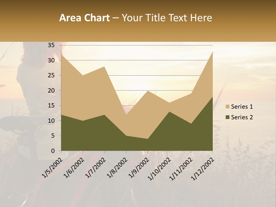 A Woman Riding A Bike Near The Ocean At Sunset PowerPoint Template