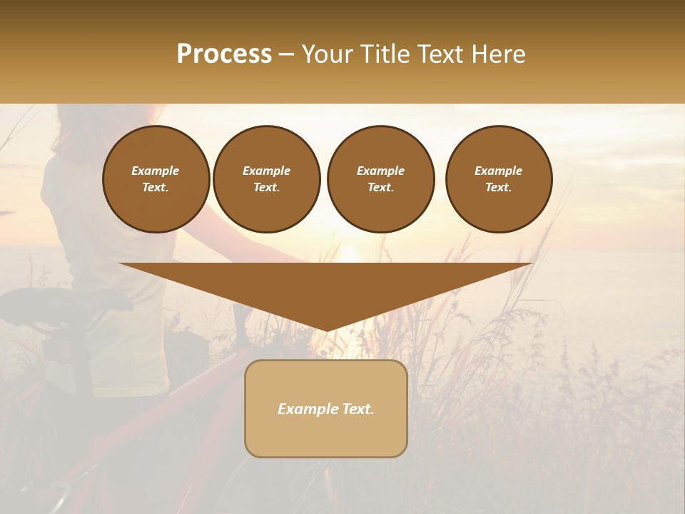 A Woman Riding A Bike Near The Ocean At Sunset PowerPoint Template