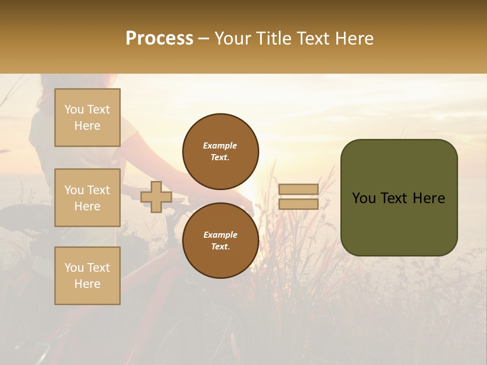 A Woman Riding A Bike Near The Ocean At Sunset PowerPoint Template