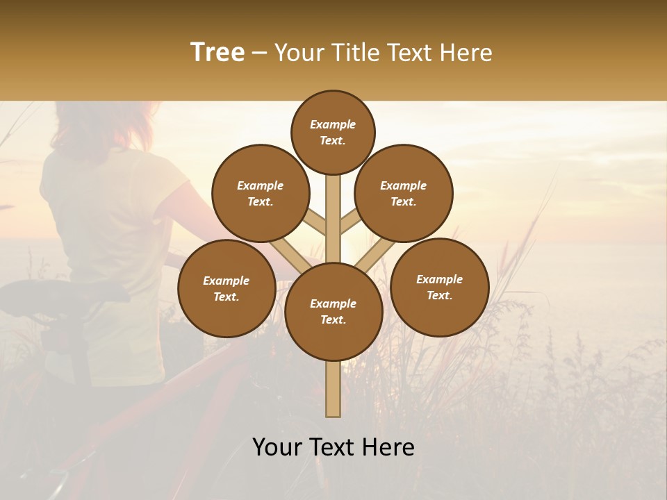 A Woman Riding A Bike Near The Ocean At Sunset PowerPoint Template