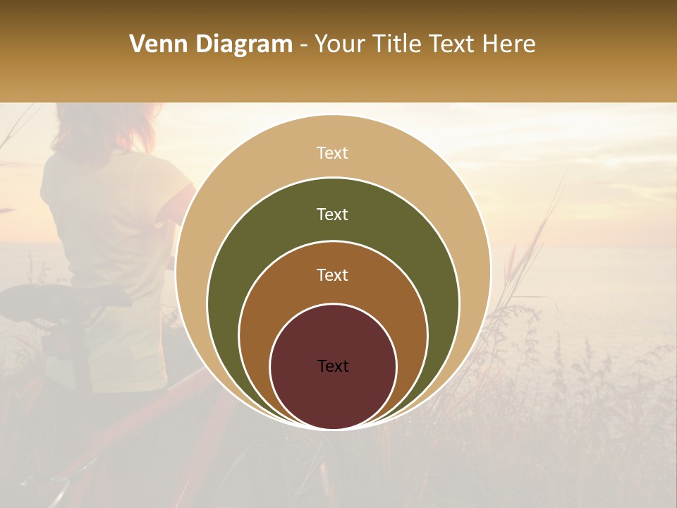 A Woman Riding A Bike Near The Ocean At Sunset PowerPoint Template