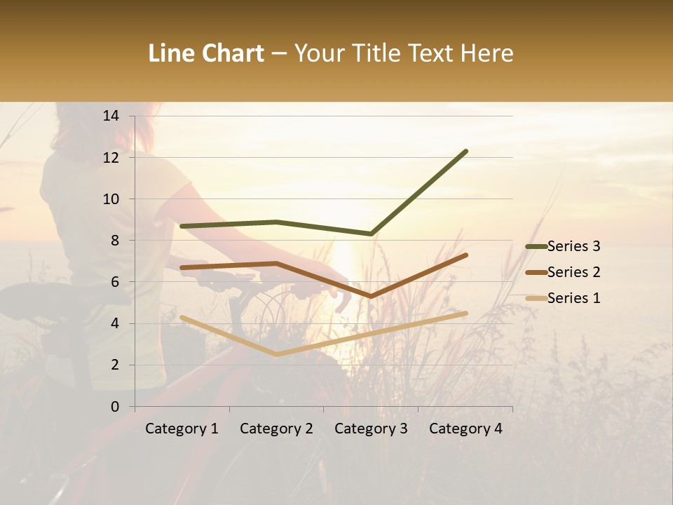 A Woman Riding A Bike Near The Ocean At Sunset PowerPoint Template