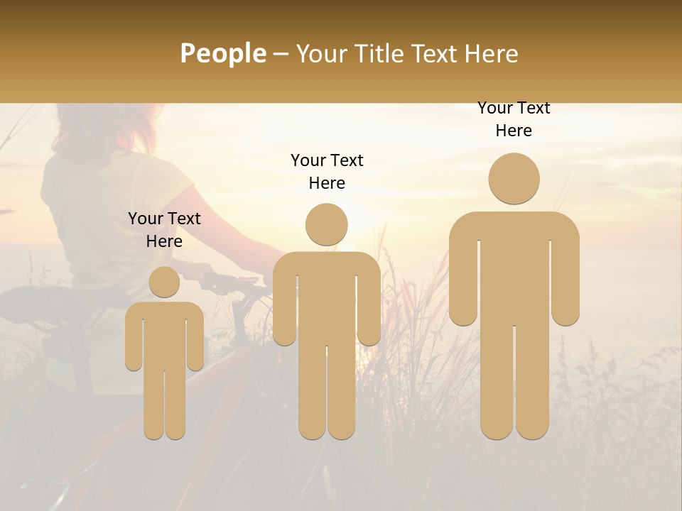 A Woman Riding A Bike Near The Ocean At Sunset PowerPoint Template