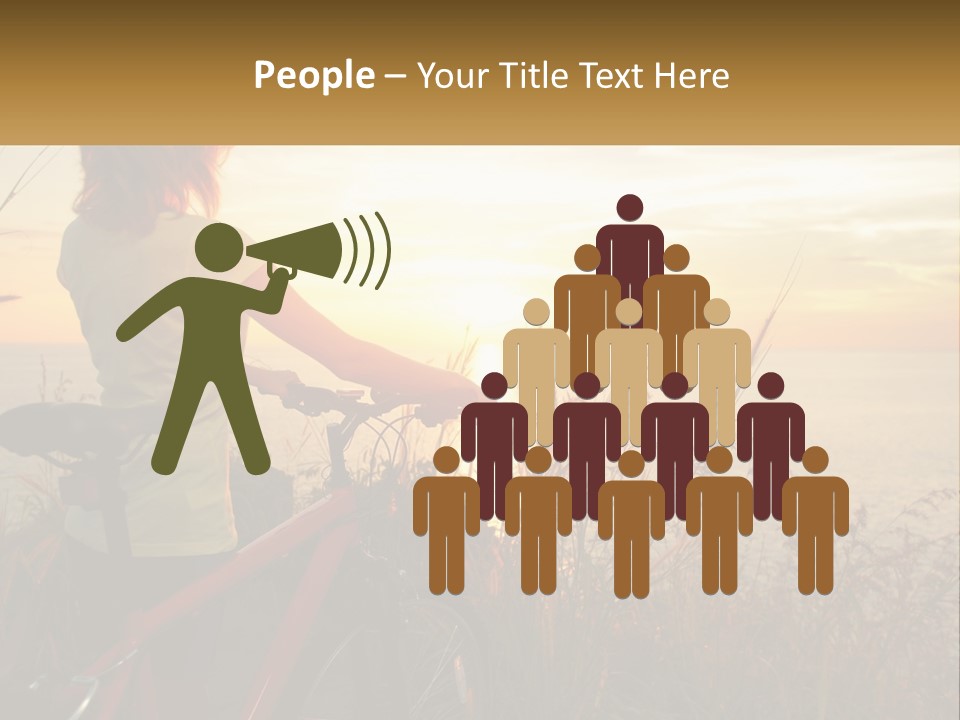 A Woman Riding A Bike Near The Ocean At Sunset PowerPoint Template