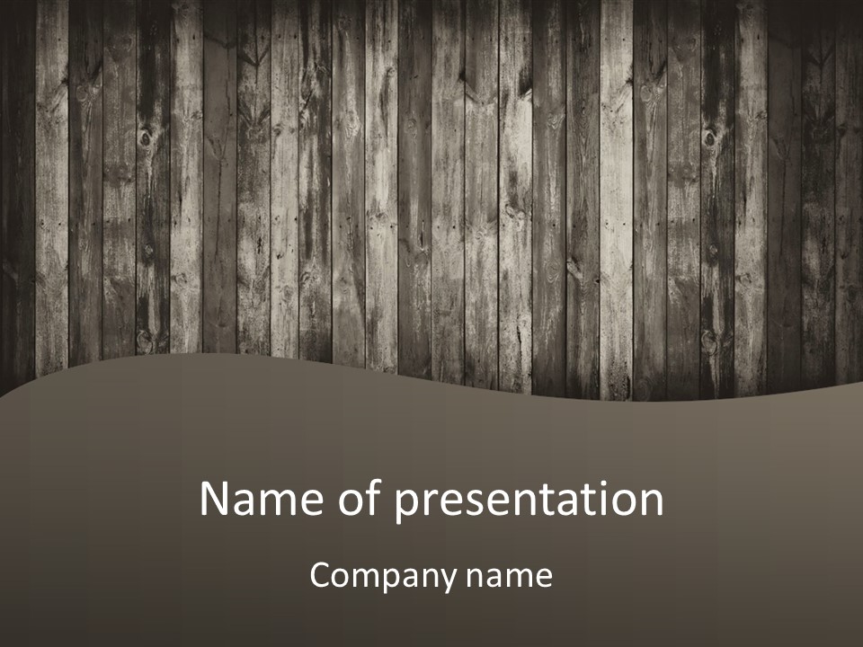 A Wooden Wall With A Black And White Background PowerPoint Template