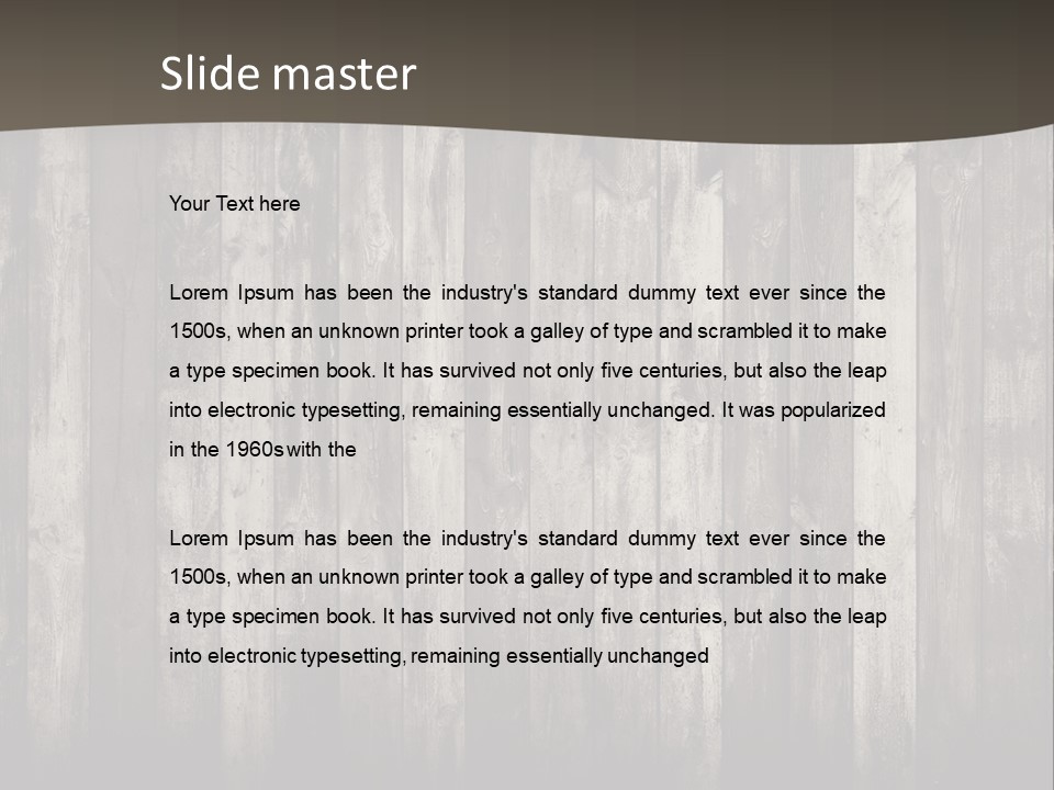 A Wooden Wall With A Black And White Background PowerPoint Template