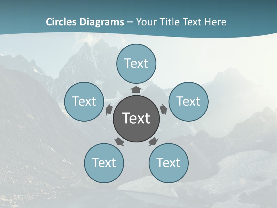 A Mountain Lake Surrounded By Snow Covered Mountains PowerPoint Template
