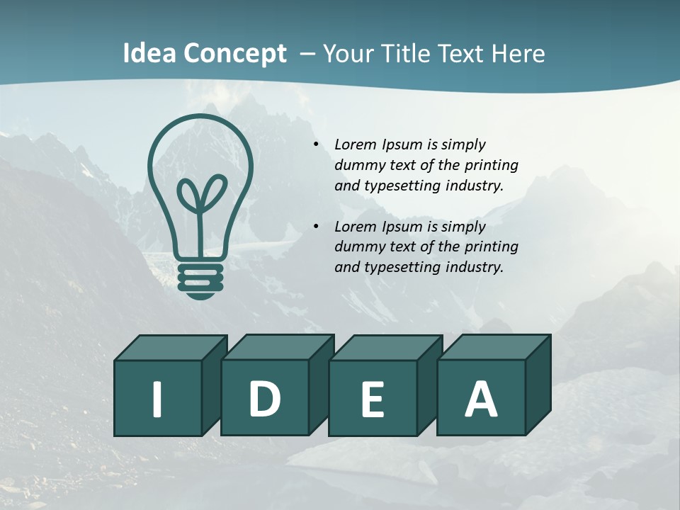 A Mountain Lake Surrounded By Snow Covered Mountains PowerPoint Template