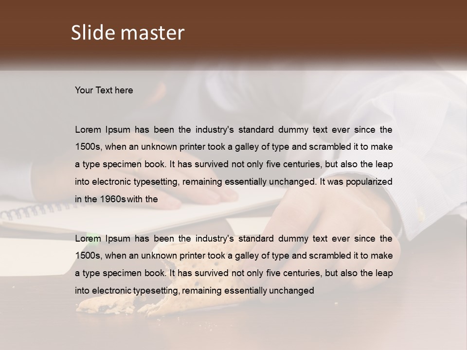 A Man Eating A Piece Of Pizza On Top Of A Wooden Table PowerPoint Template