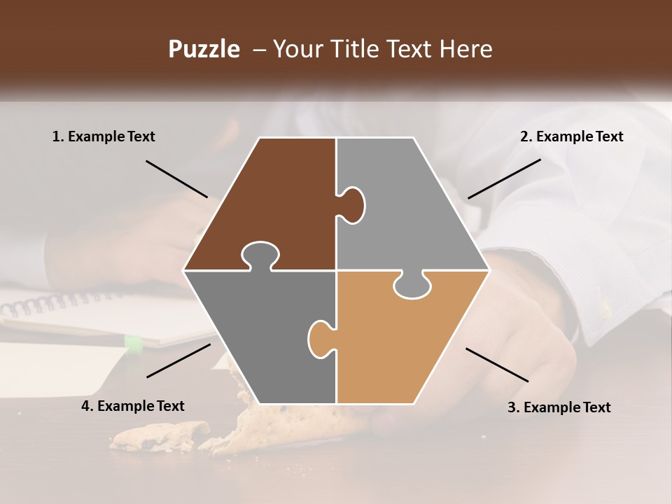 A Man Eating A Piece Of Pizza On Top Of A Wooden Table PowerPoint Template