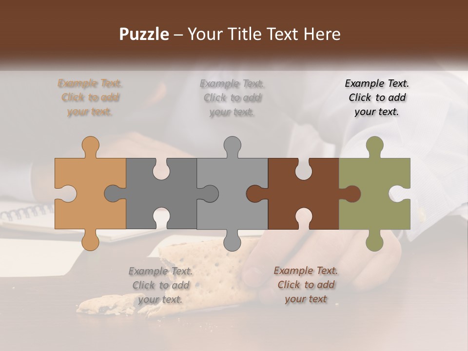 A Man Eating A Piece Of Pizza On Top Of A Wooden Table PowerPoint Template