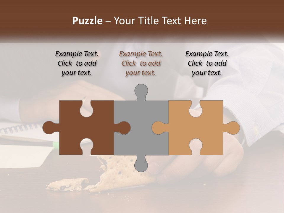 A Man Eating A Piece Of Pizza On Top Of A Wooden Table PowerPoint Template