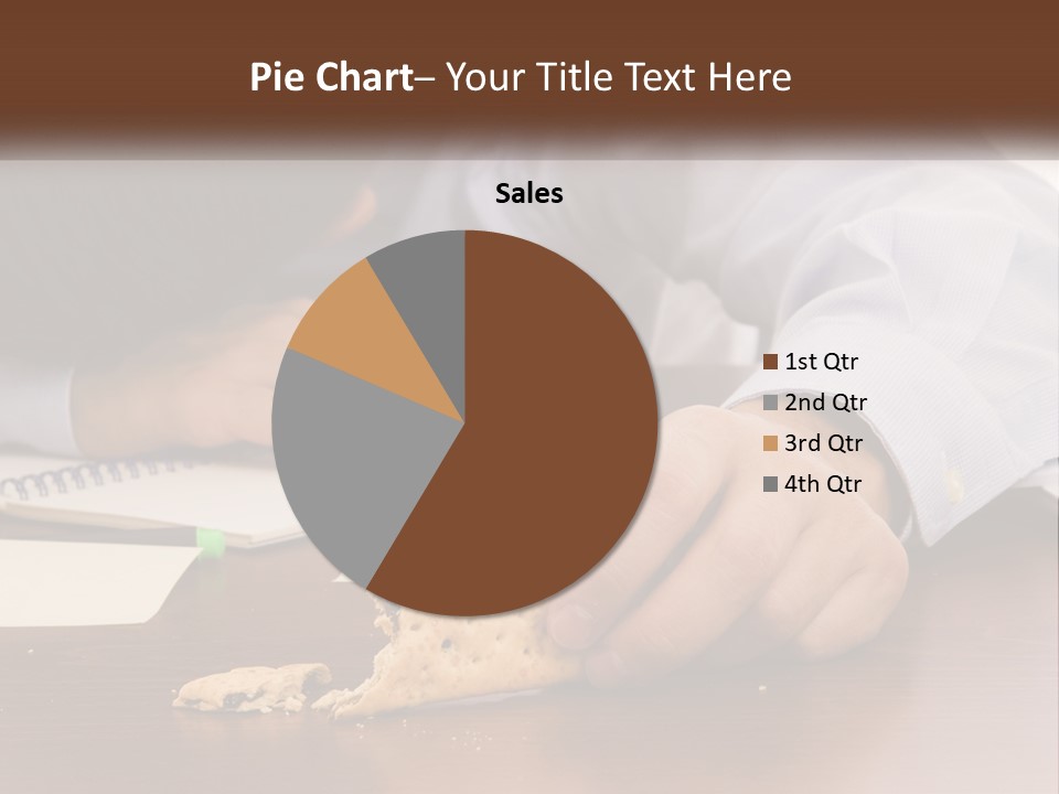 A Man Eating A Piece Of Pizza On Top Of A Wooden Table PowerPoint Template