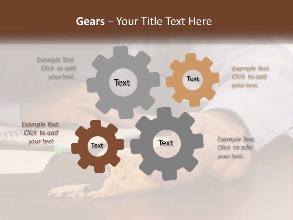 A Man Eating A Piece Of Pizza On Top Of A Wooden Table PowerPoint Template