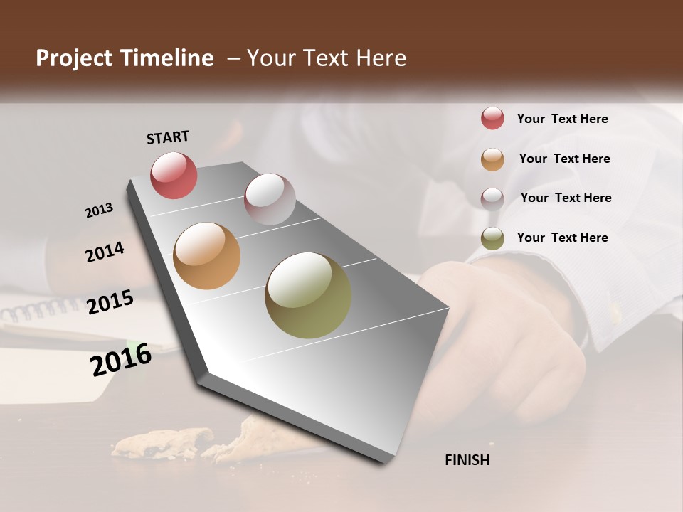 A Man Eating A Piece Of Pizza On Top Of A Wooden Table PowerPoint Template