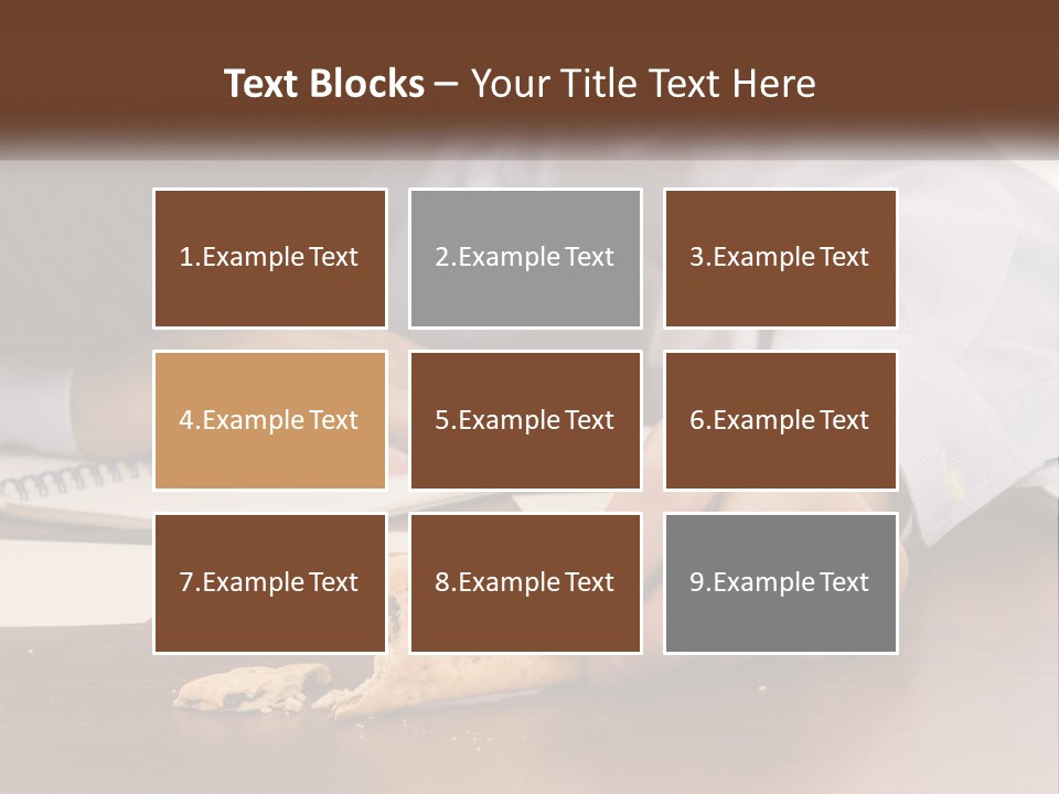 A Man Eating A Piece Of Pizza On Top Of A Wooden Table PowerPoint Template