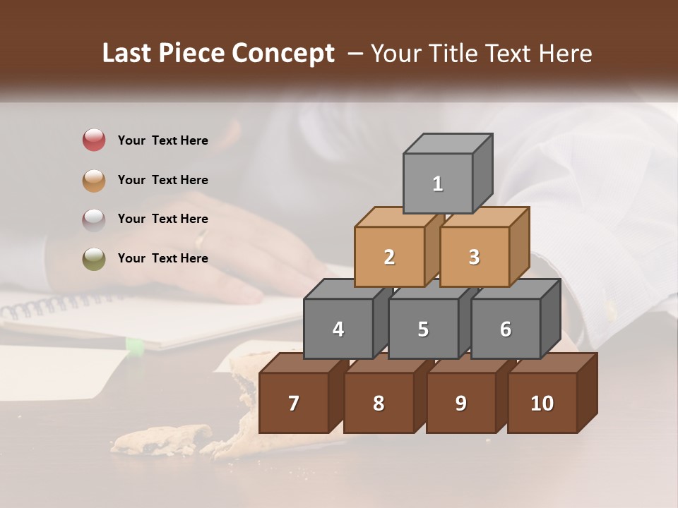 A Man Eating A Piece Of Pizza On Top Of A Wooden Table PowerPoint Template