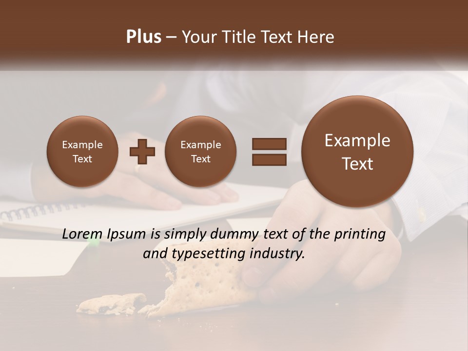 A Man Eating A Piece Of Pizza On Top Of A Wooden Table PowerPoint Template