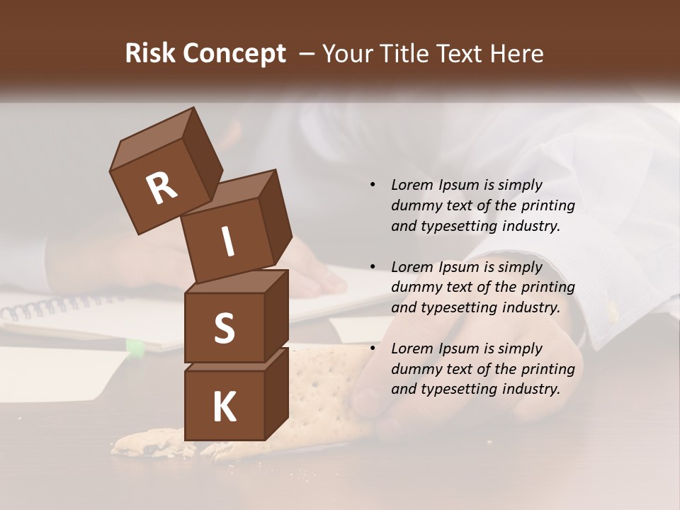 A Man Eating A Piece Of Pizza On Top Of A Wooden Table PowerPoint Template