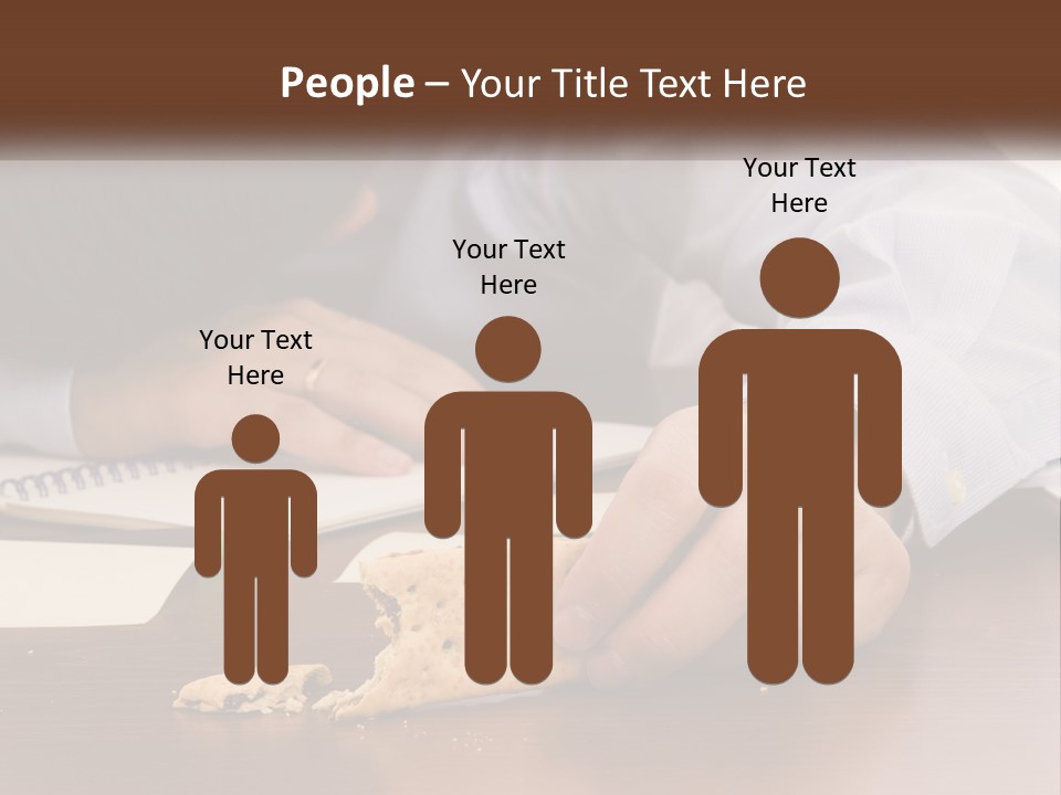 A Man Eating A Piece Of Pizza On Top Of A Wooden Table PowerPoint Template