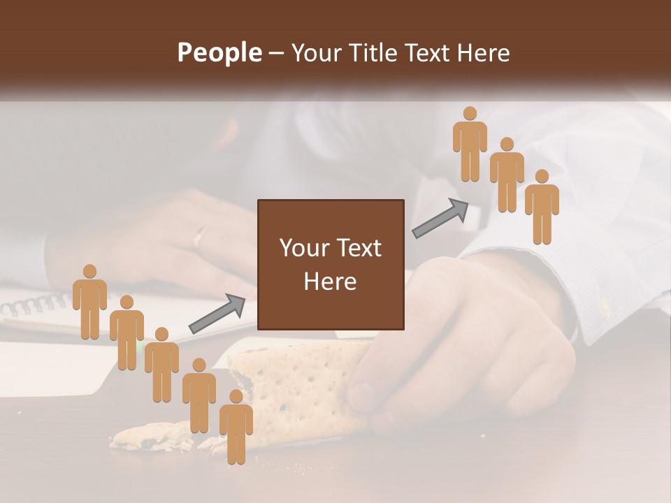 A Man Eating A Piece Of Pizza On Top Of A Wooden Table PowerPoint Template