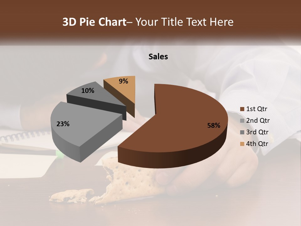 A Man Eating A Piece Of Pizza On Top Of A Wooden Table PowerPoint Template