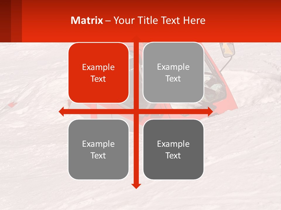 An Orange Snow Plow Is In The Snow PowerPoint Template