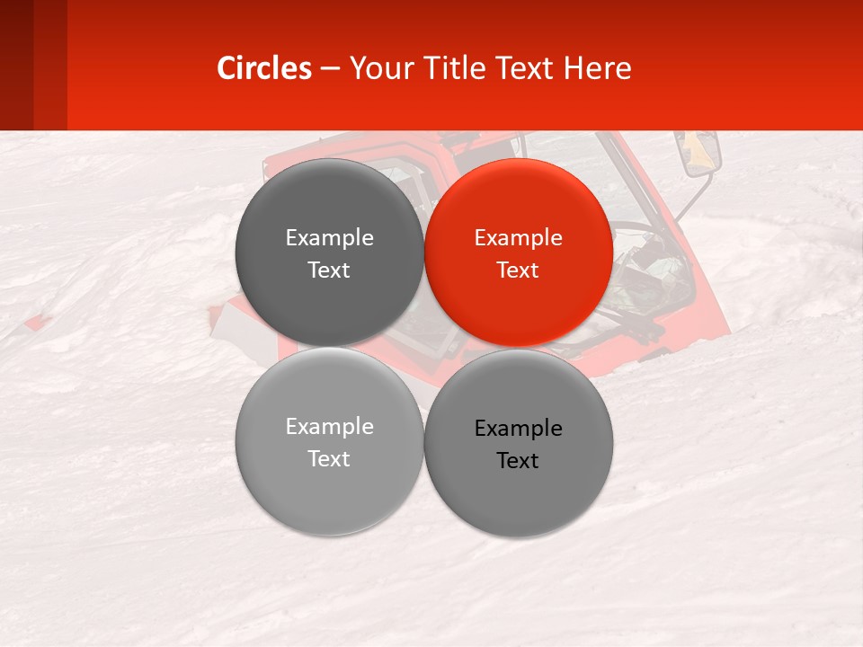 An Orange Snow Plow Is In The Snow PowerPoint Template