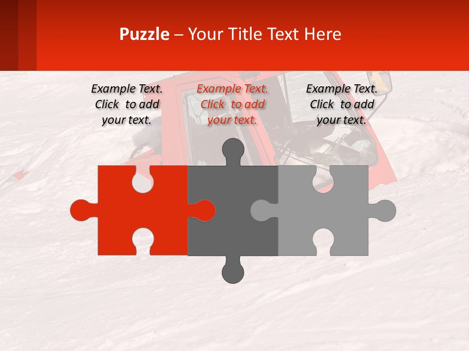 An Orange Snow Plow Is In The Snow PowerPoint Template