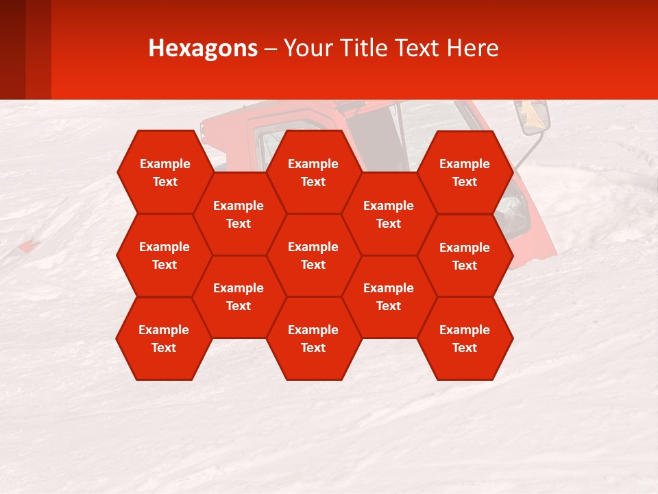 An Orange Snow Plow Is In The Snow PowerPoint Template