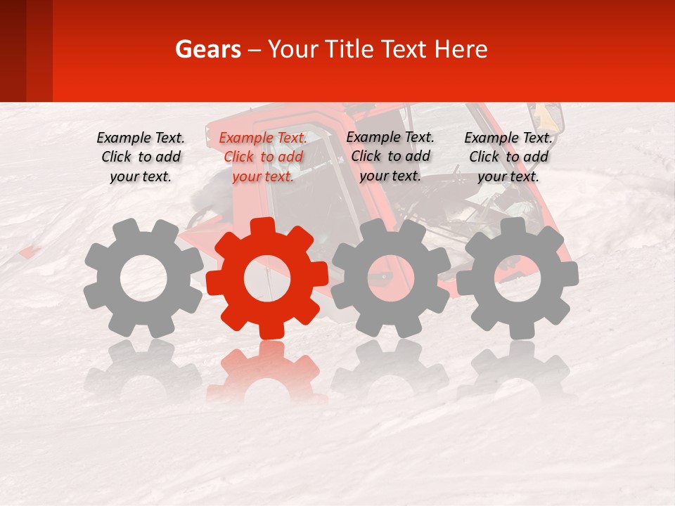 An Orange Snow Plow Is In The Snow PowerPoint Template