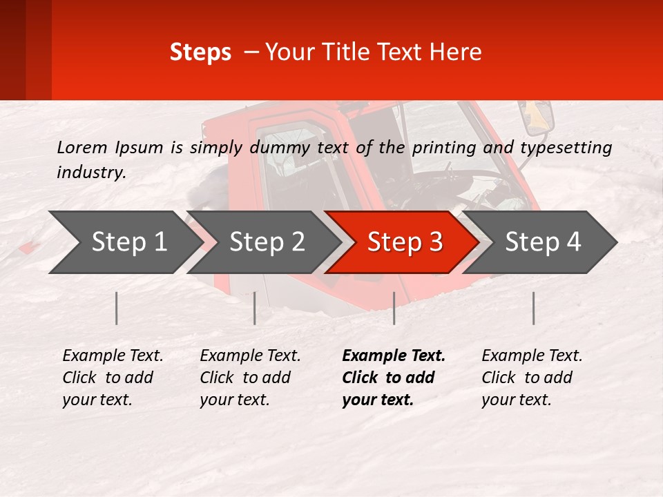 An Orange Snow Plow Is In The Snow PowerPoint Template