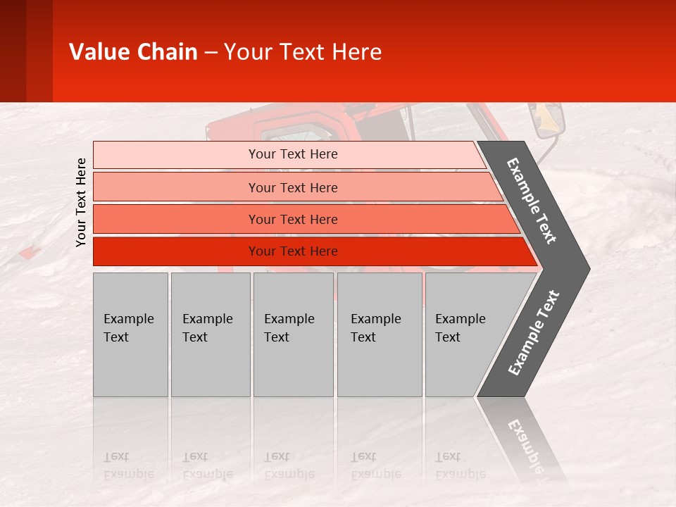An Orange Snow Plow Is In The Snow PowerPoint Template