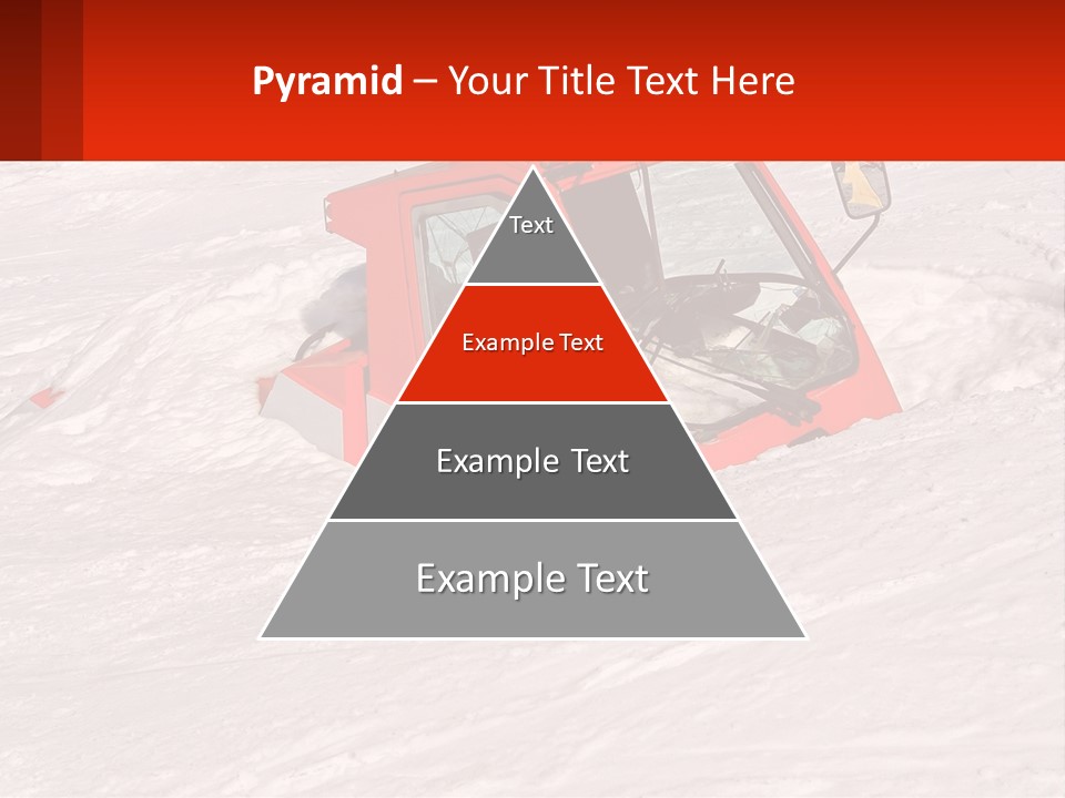 An Orange Snow Plow Is In The Snow PowerPoint Template