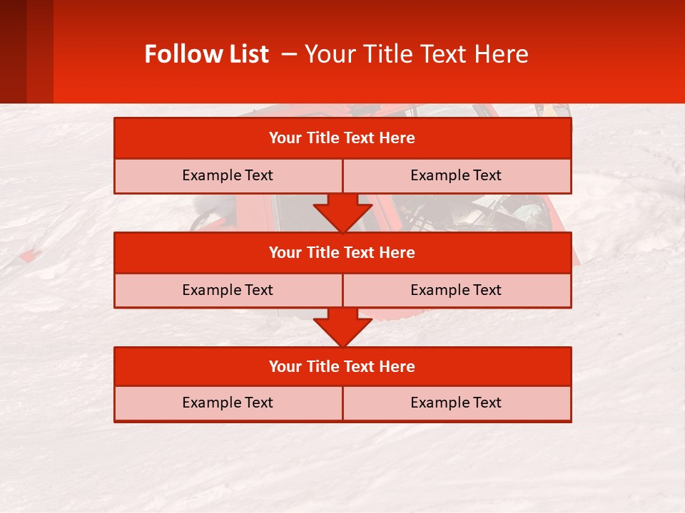 An Orange Snow Plow Is In The Snow PowerPoint Template